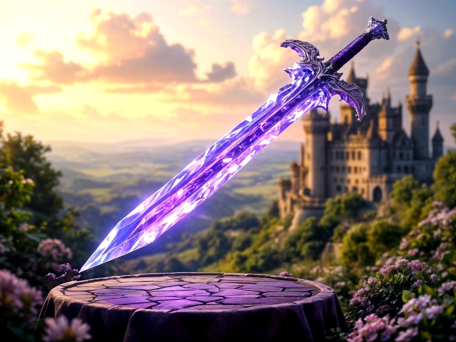  A purple Chrystal sword.  by @Ylona