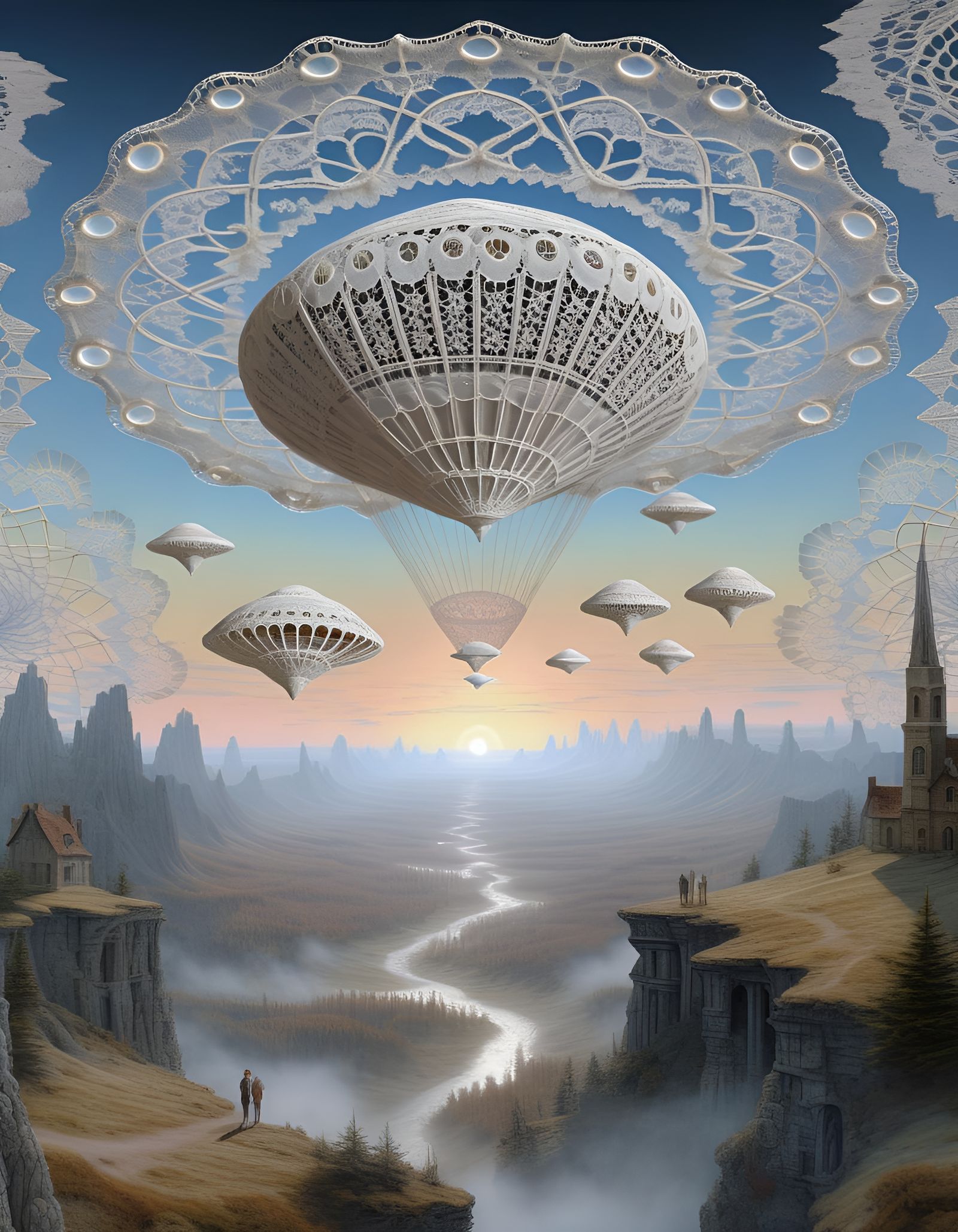 Unidentified Flying Doilies  by @Dooboofay