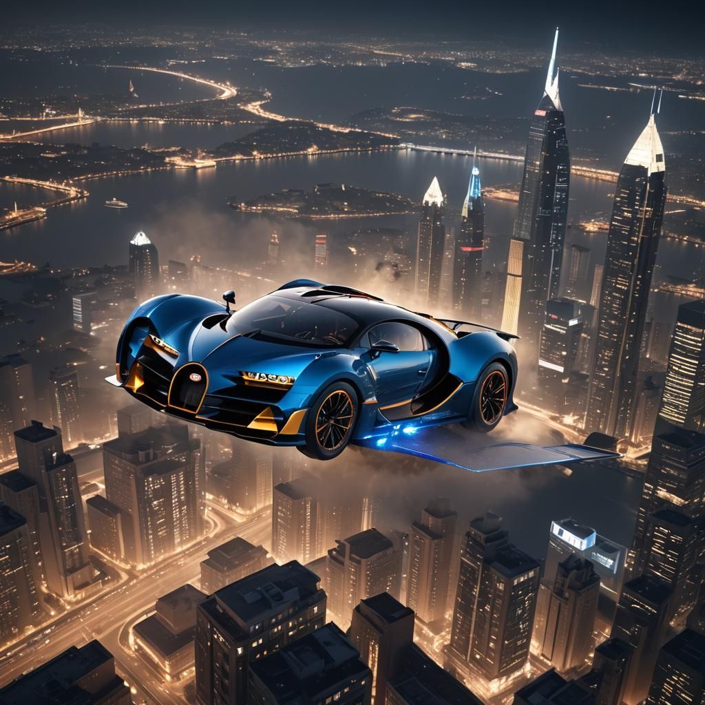Bugatti bolide as an extended short aeroplane taking off at ...