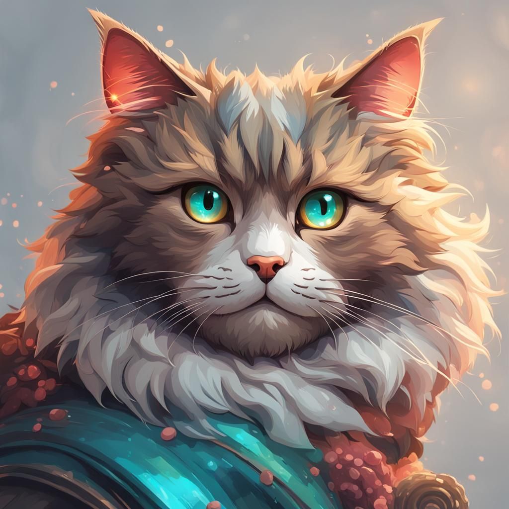 Cute cat with different eye colors