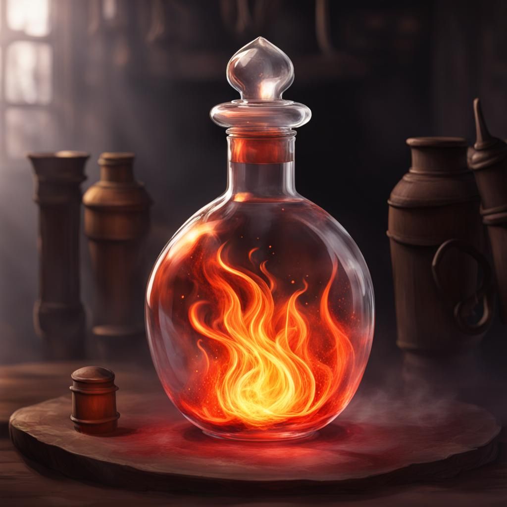 Fire potion, (magical) - AI Generated Artwork - NightCafe Creator