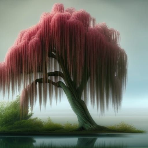Pink weeping willow tree