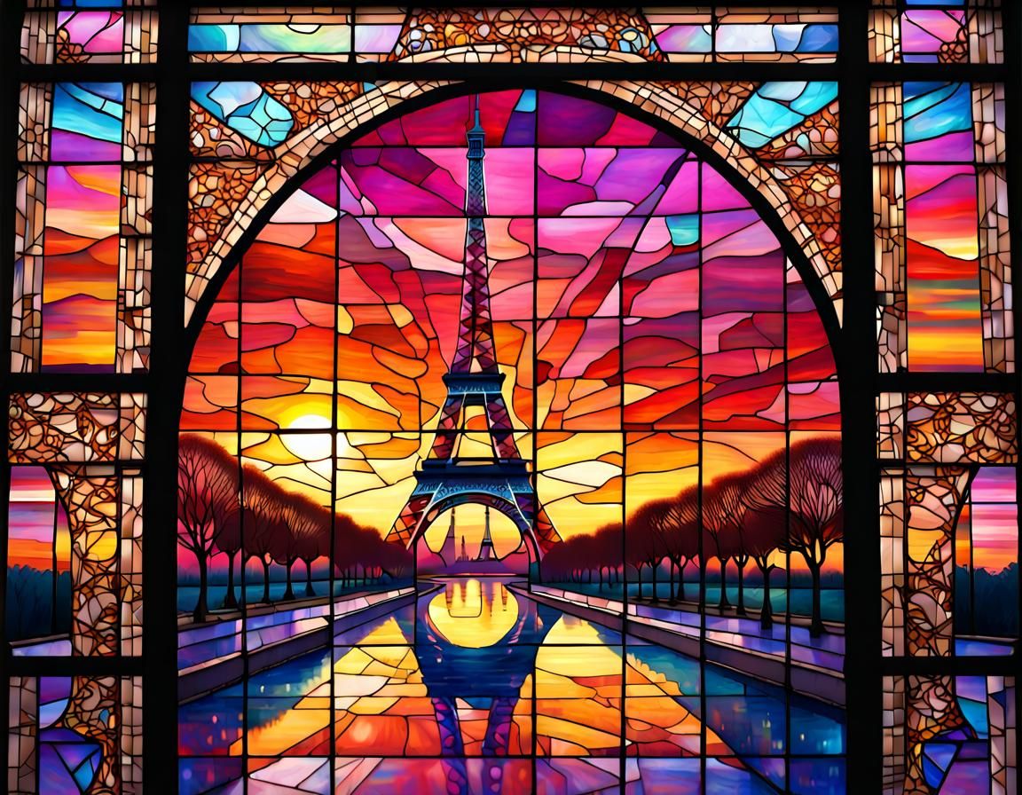 Eiffel Tower in Stained Glass  by @doGooder