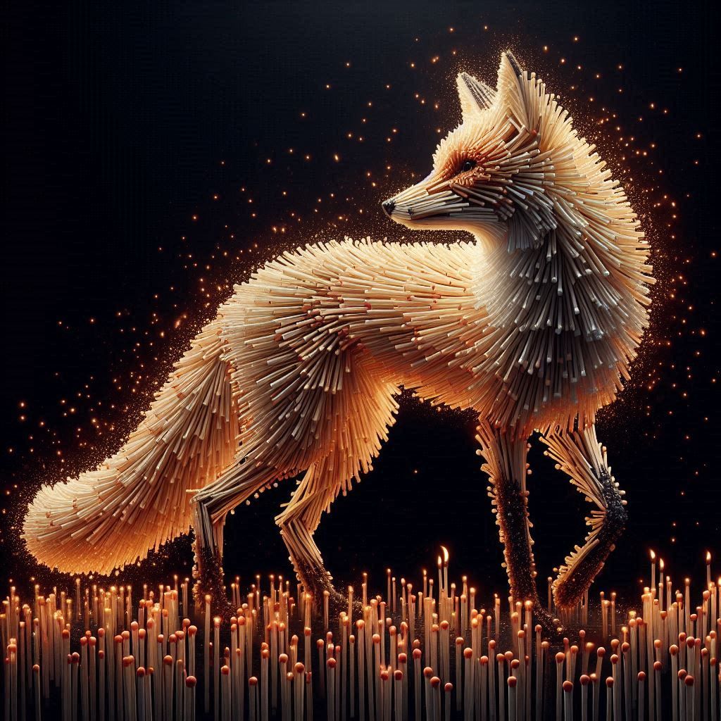 fox made out of matches