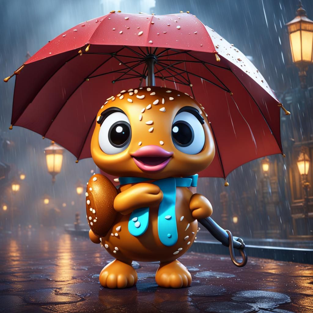 A cute pretzel in the rain   by @Catherine Chittenden