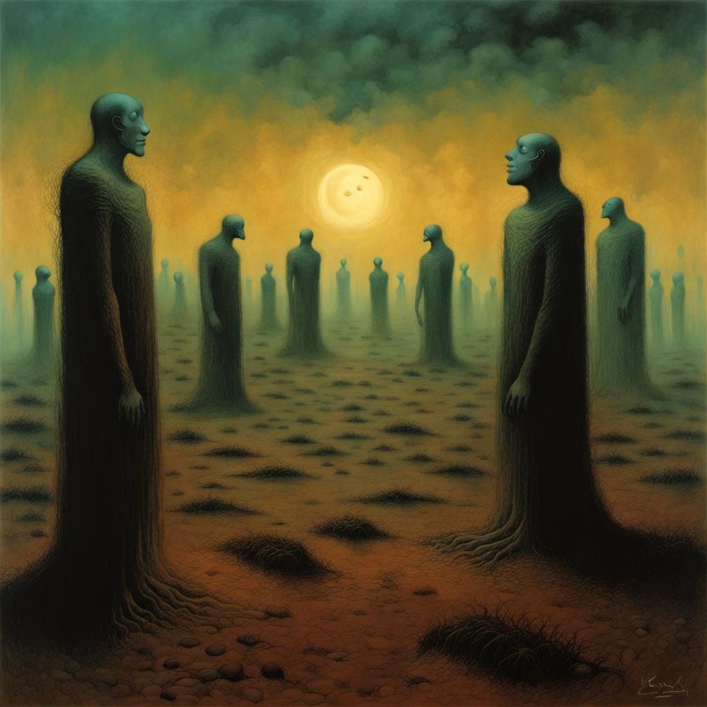 Kansas (by Zdzislaw Beksinski ) - AI Generated Artwork - NightCafe Creator