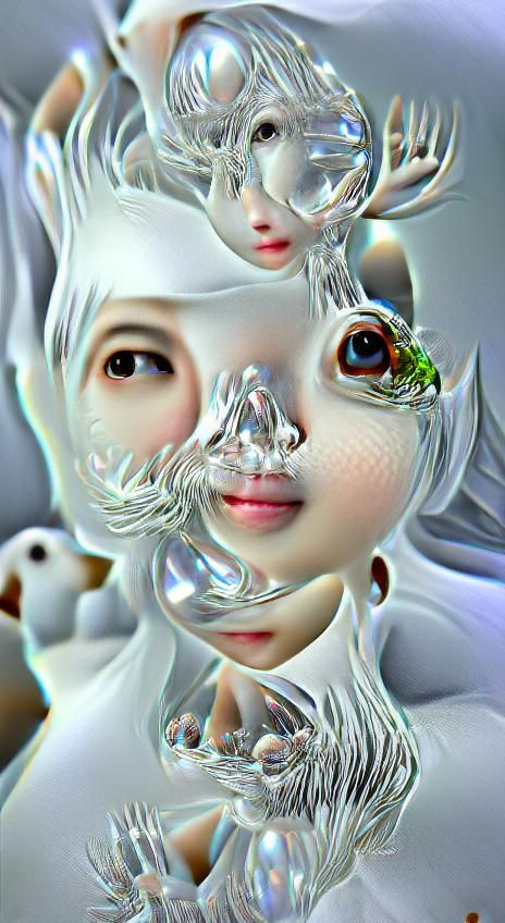 8K 3D surrealism invisible clear white