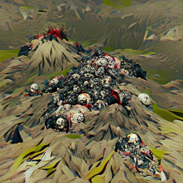 A mountain of corpses