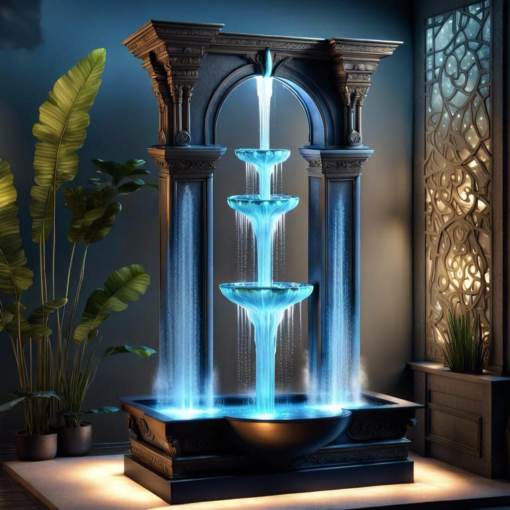 Beautiful large and Stunning water fountain transparent Glas...