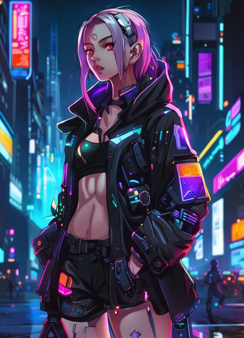 Lily-Rose Cyberpunk 3 - AI Generated Artwork - NightCafe Creator