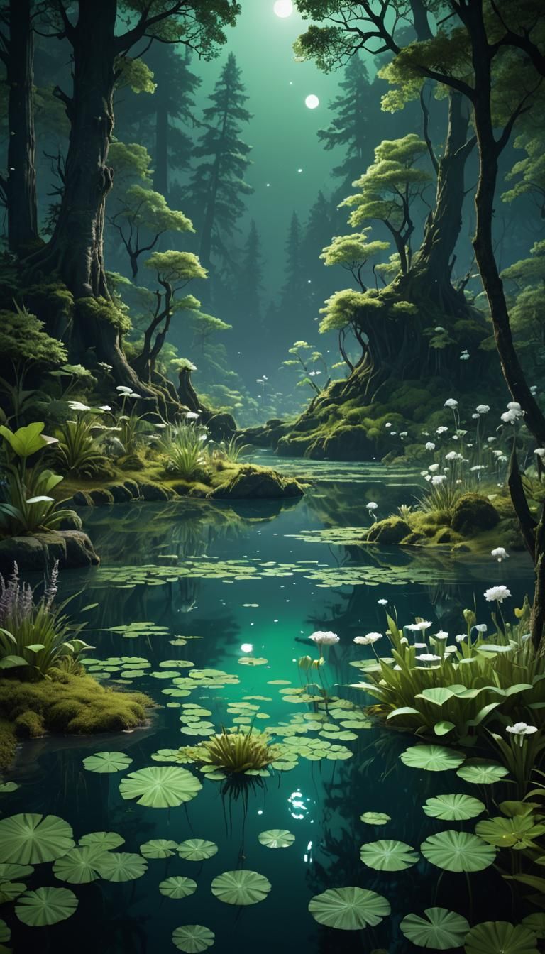 Night in the forest