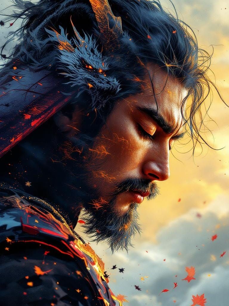 The Meditating Samurai   by @Richard Ferron Sage 