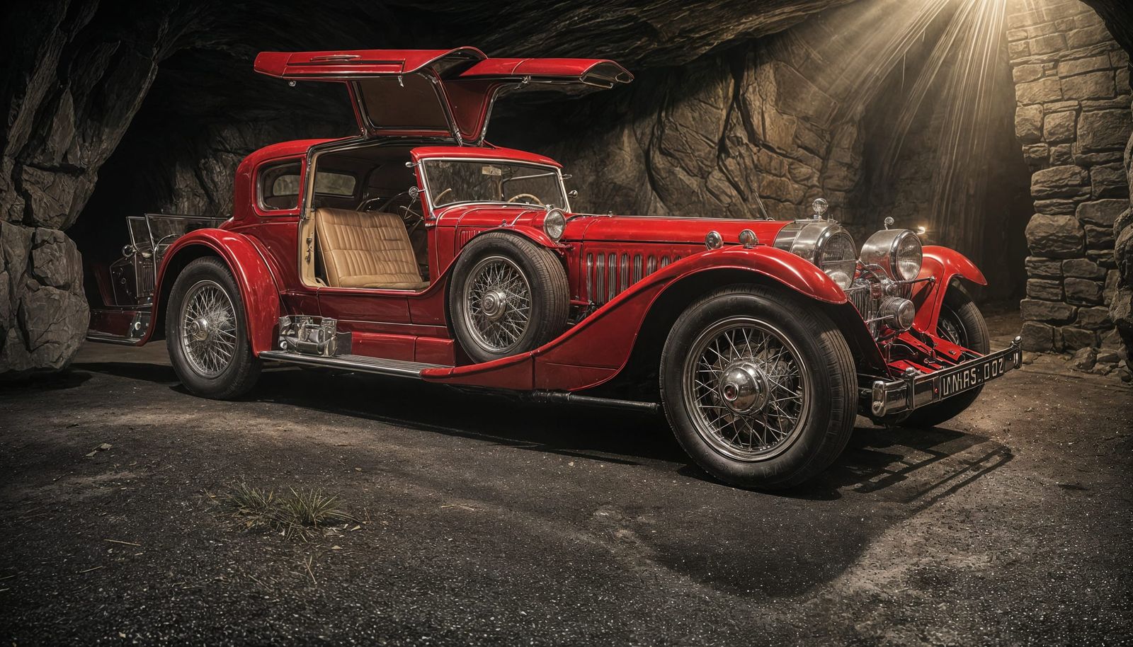 Red 1929 Daimler Double Six Coupé Gullwing