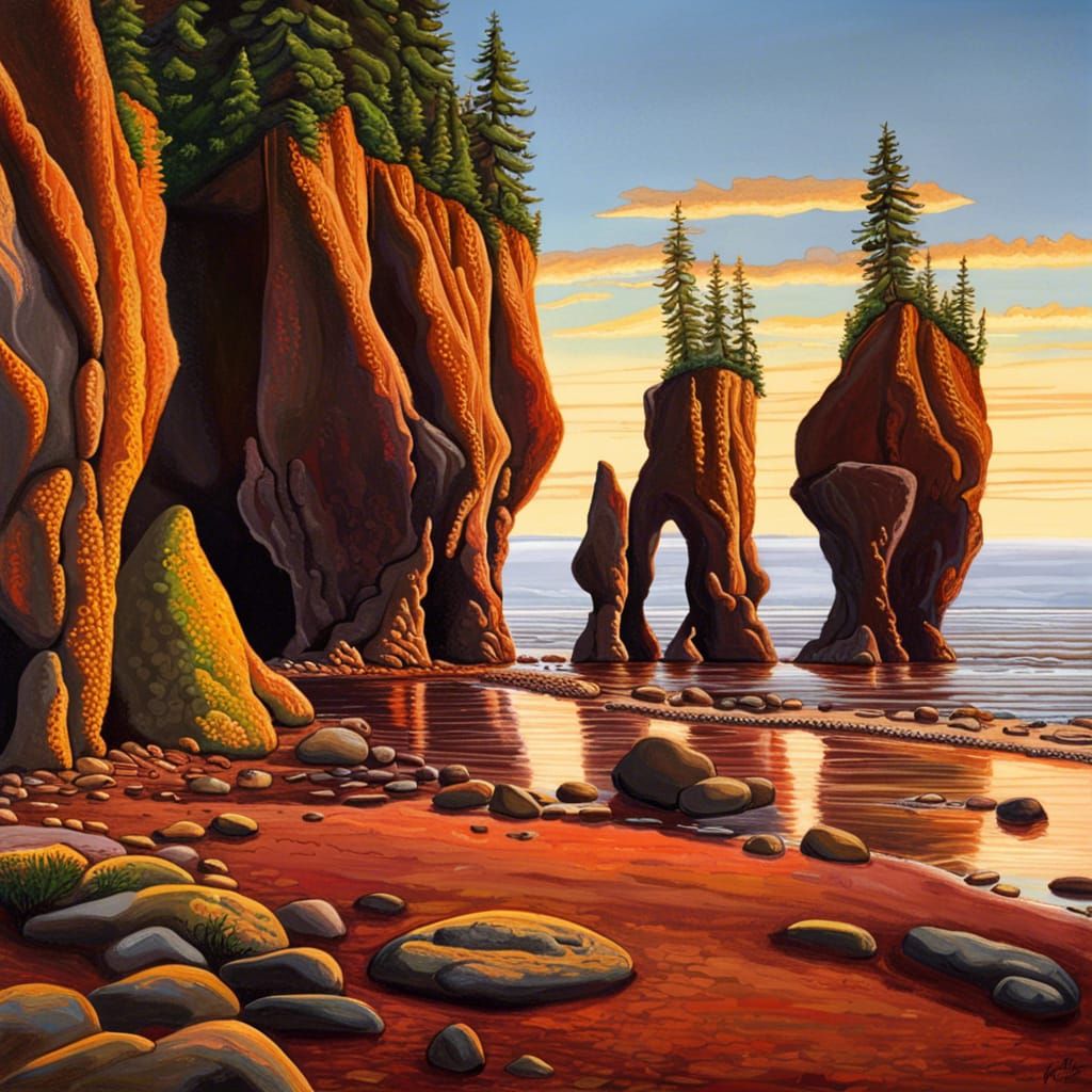 Hopewell Rocks, Bay of Fundy, Nova Scotia, Canada 🇨🇦 - AI Generated ...