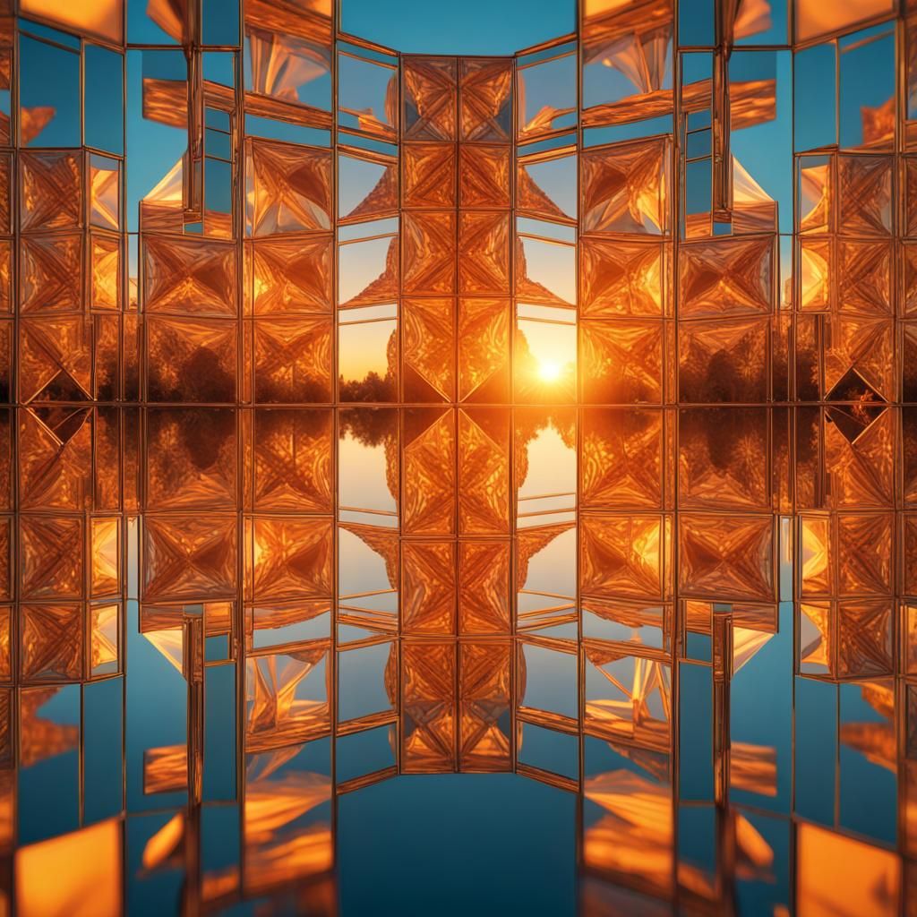 Capture the enchanting beauty of a setting sun casting its g...