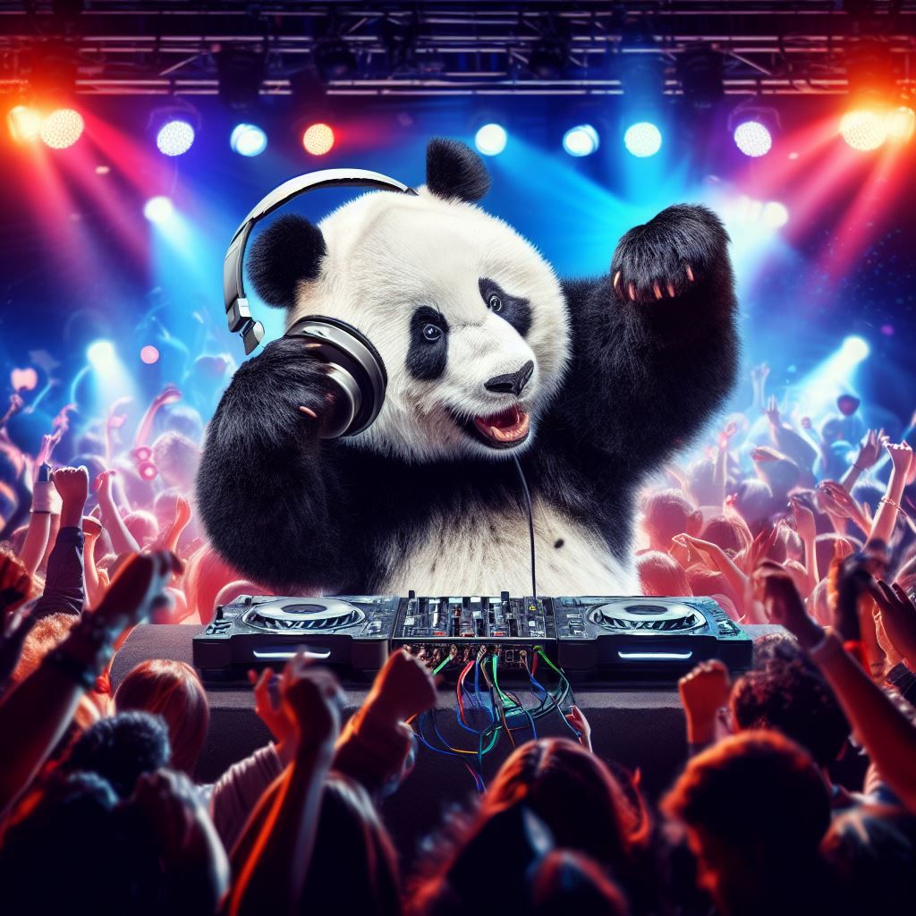DJ-ing panda