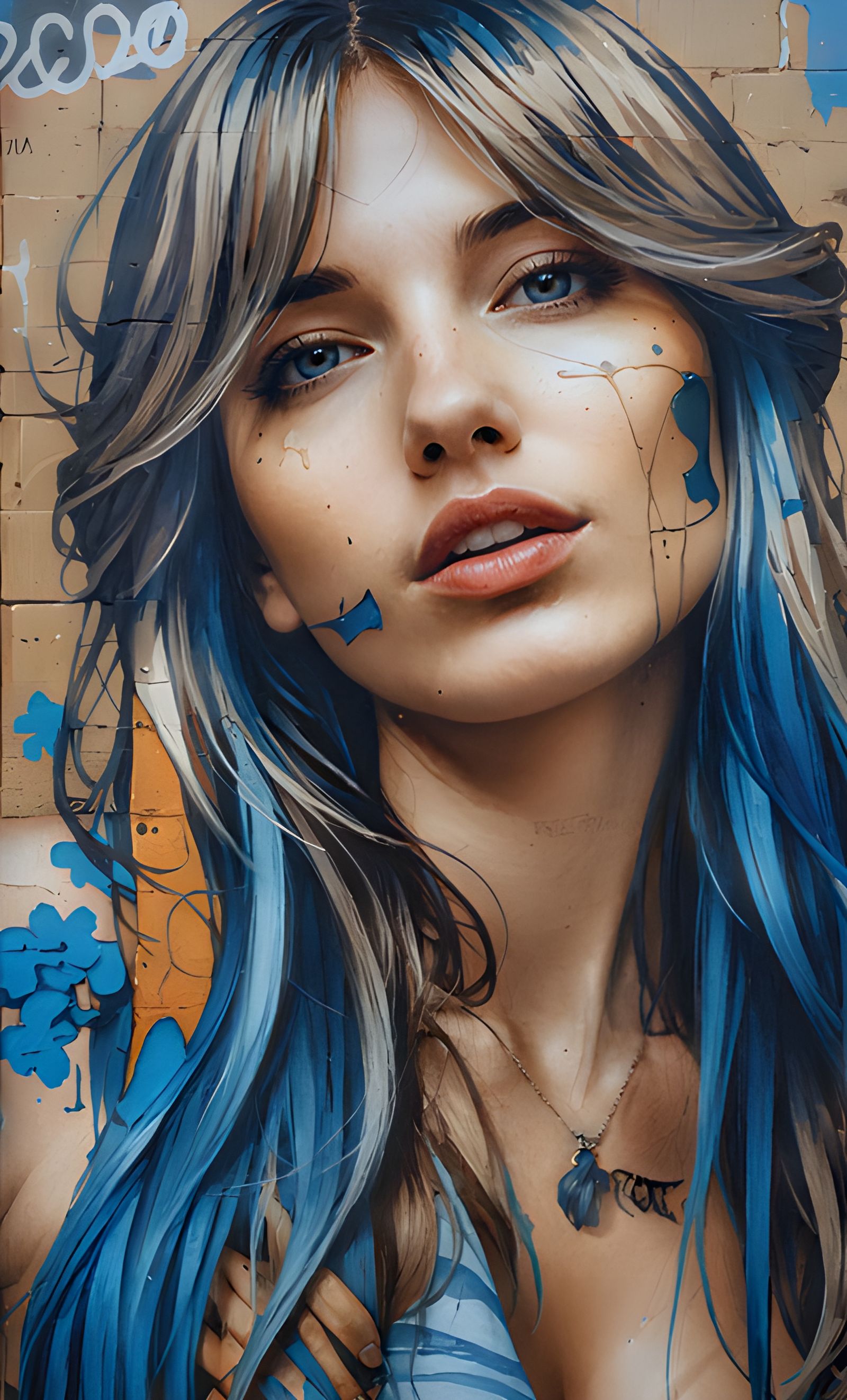 portrait, graffiti style