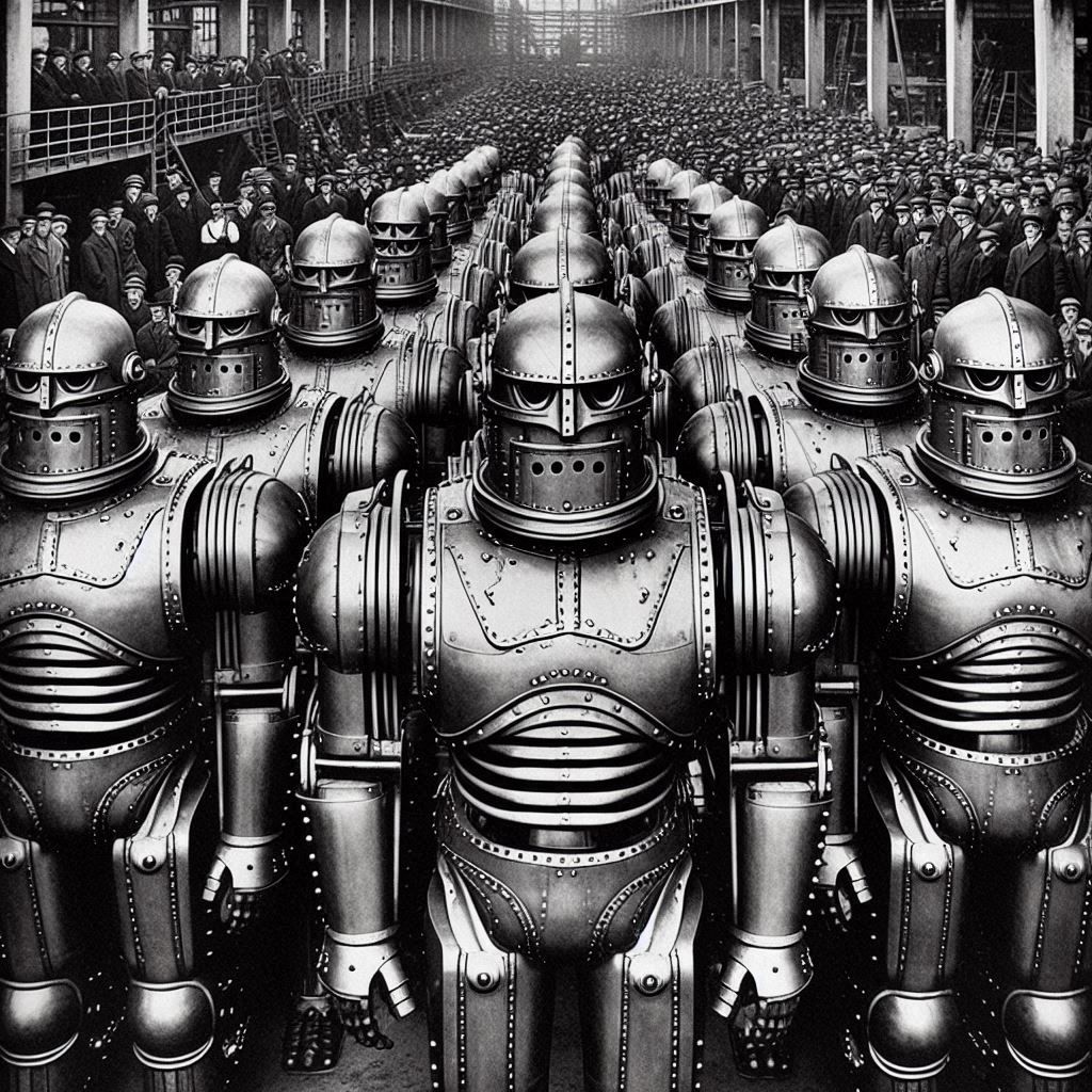 The robot factory, 1930s