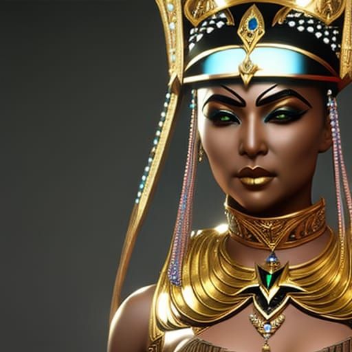 [EGYPTIAN GODDESS BASTET STANDING] [CAT HEAD] [WOMANS BODY] WEARING ...