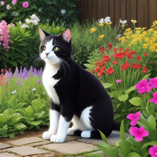 "pretty cat very, very, very pretty breathtaking in  garden