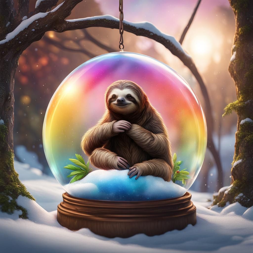 Sloth snow globe