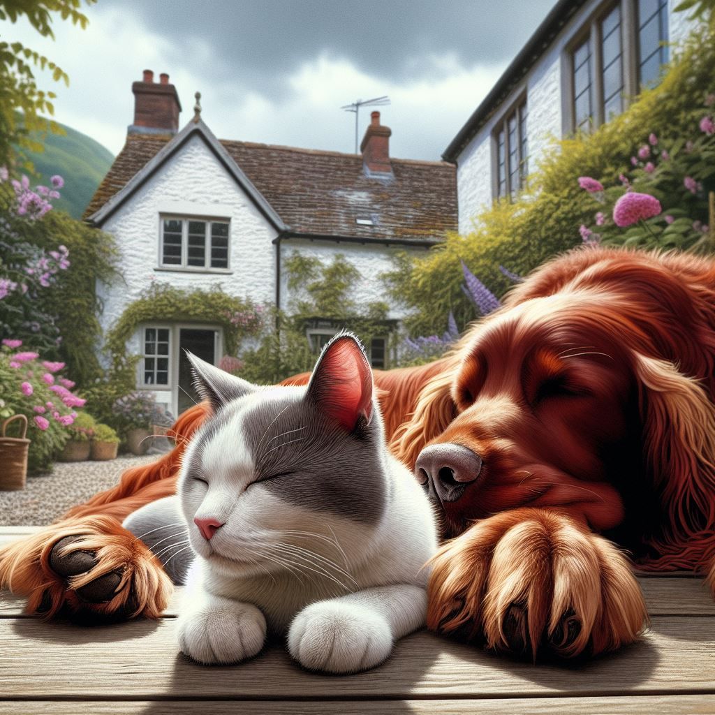 Friends: Igor (the dog) and Leo (the cat)