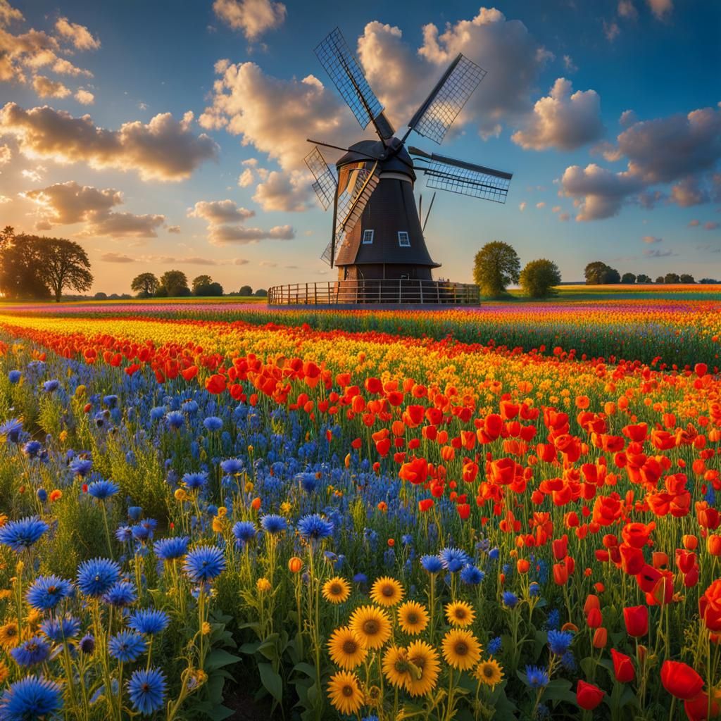 Dutch flower fields  by @Leviosa