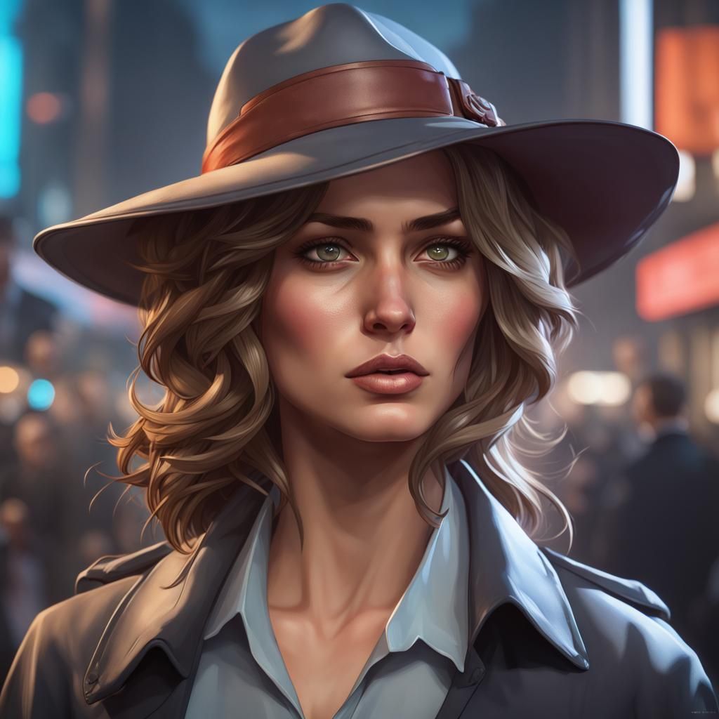 Pretty Female Detective - AI Generated Artwork - NightCafe Creator