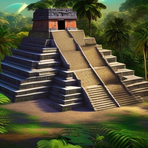 Mayan temple in the jungle