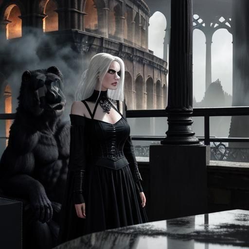 giant dogs. giant apes. lightning. rain. black smoke. gothic...