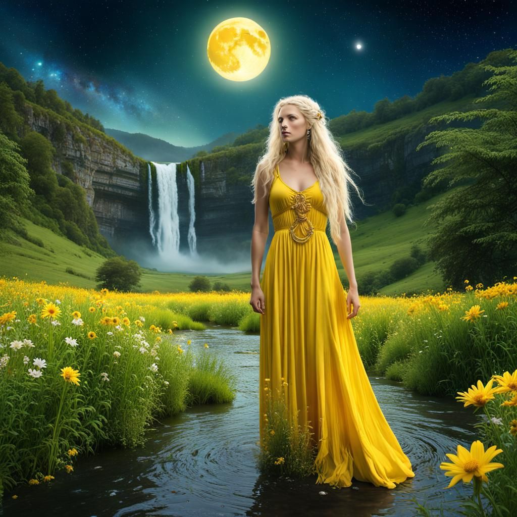 Golden stream AI Generated Artwork NightCafe Creator