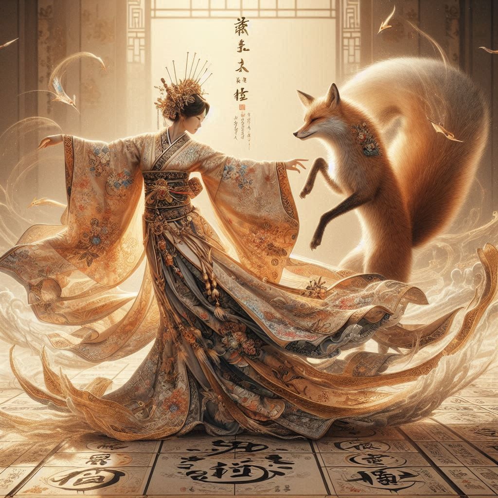 Kyūbi no kitsune bewitching the Japanese princess