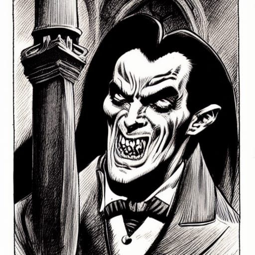 Dracula in the style of Bernie Wrightson - AI Generated Artwork ...