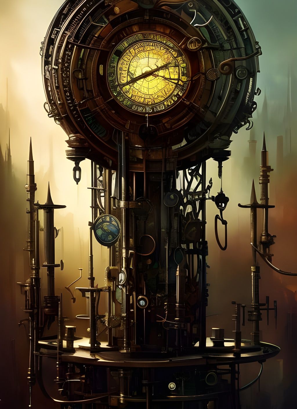 Steampunk Clock - AI Generated Artwork - NightCafe Creator