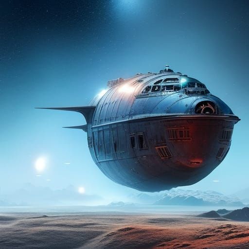 Cargo Ship on Mars circa 2094 - AI Generated Artwork - NightCafe Creator