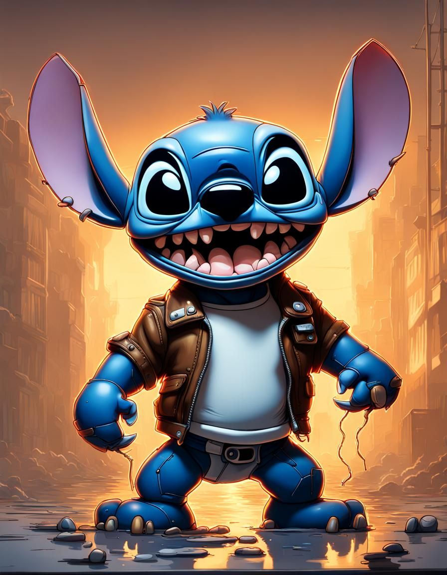 Stitch as Terminator - AI Generated Artwork - NightCafe Creator