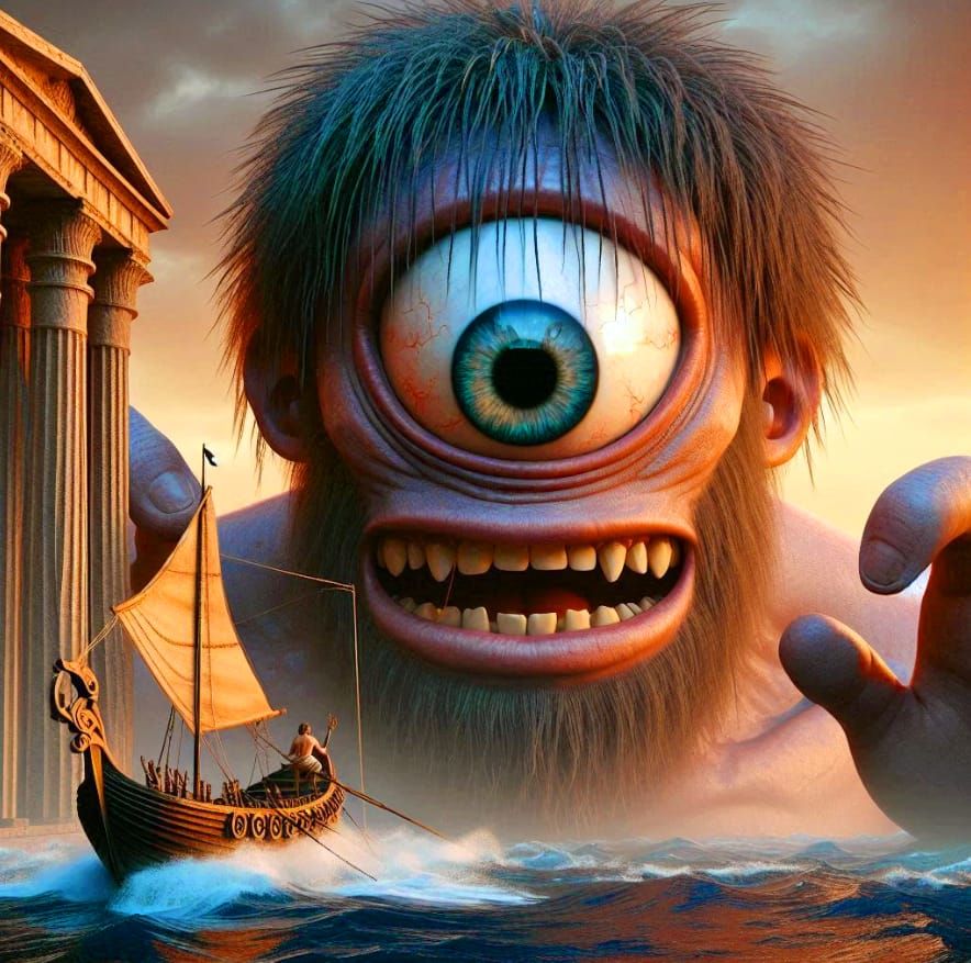 Ulysses and the cyclops Polyphemus