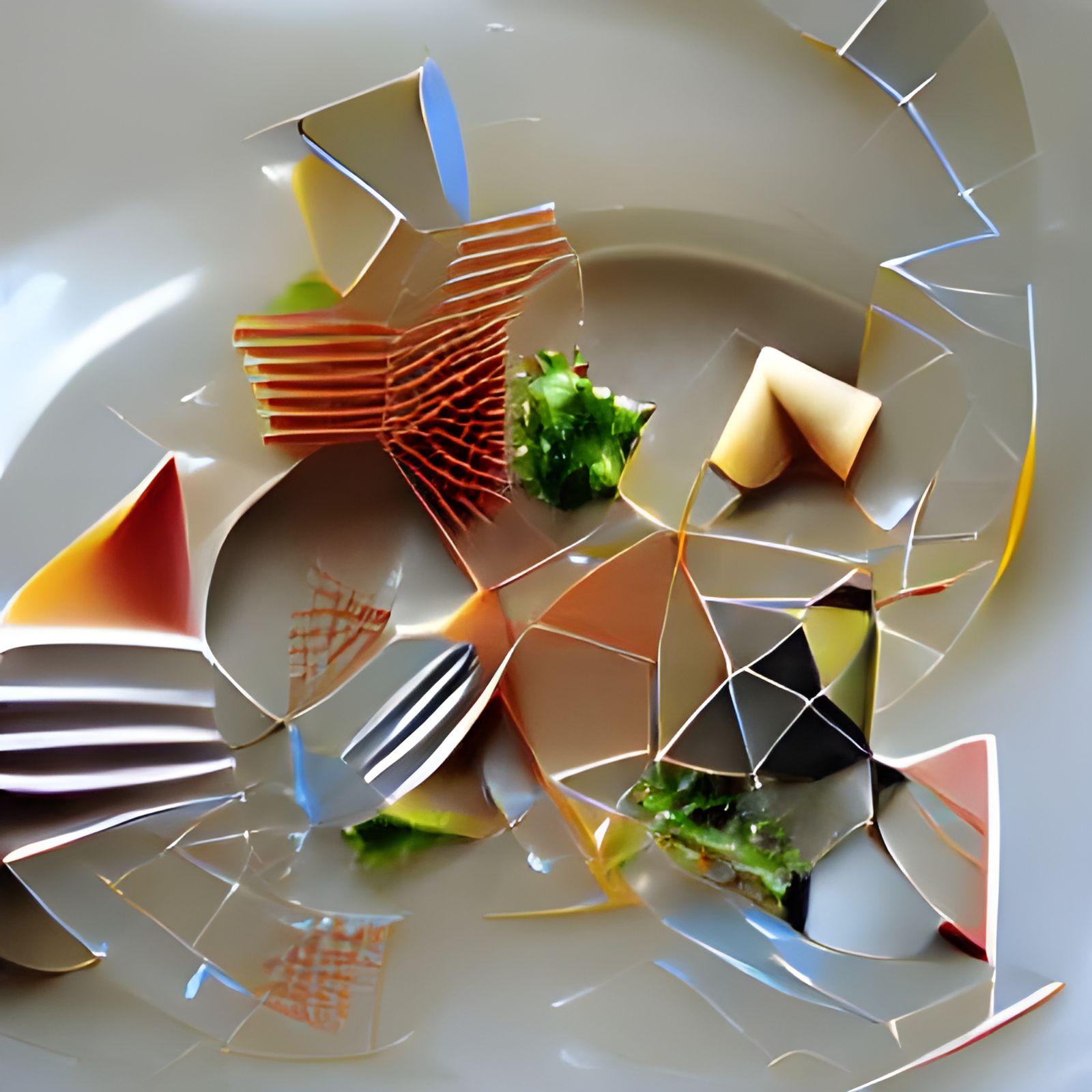 Geometrical shapes served on plate