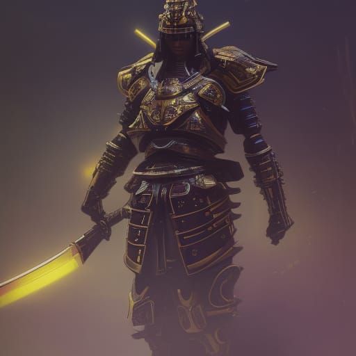 futuristic  samurai armor