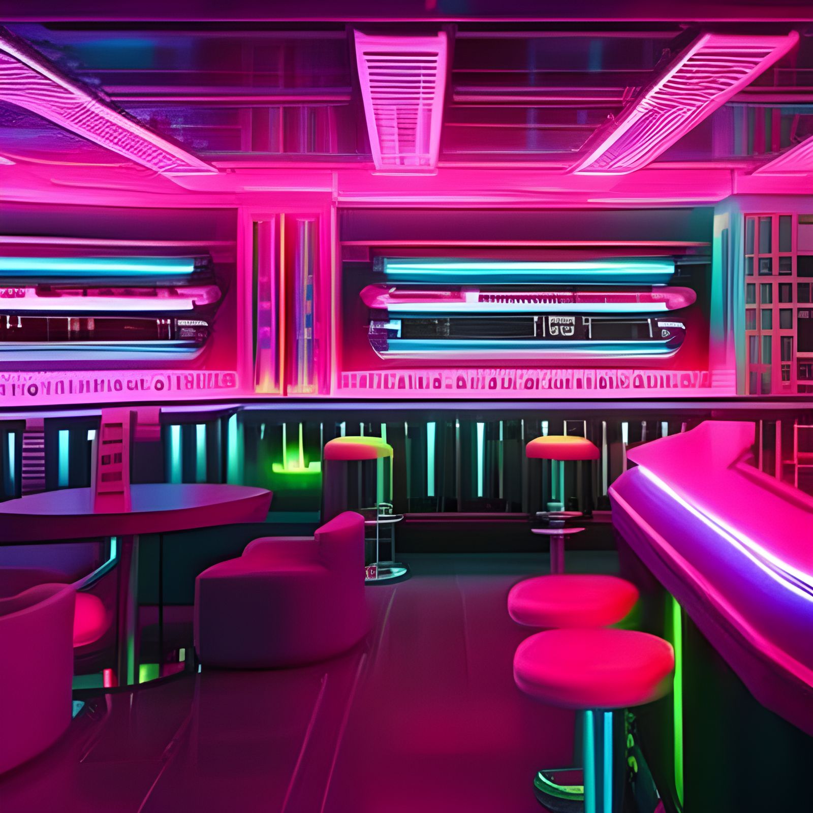 Cyberpunk Bar 1 - AI Generated Artwork - NightCafe Creator