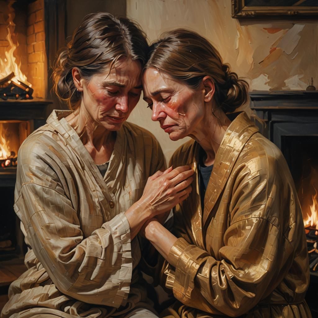 a woman is consoling another woman crying  by @Fires_RSA