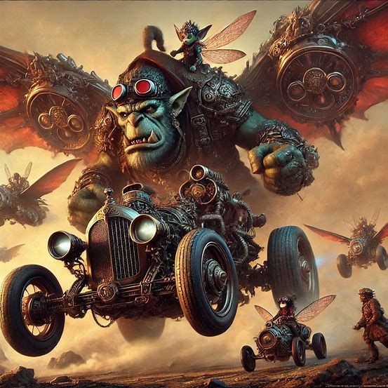 Techno-punk mad max troll