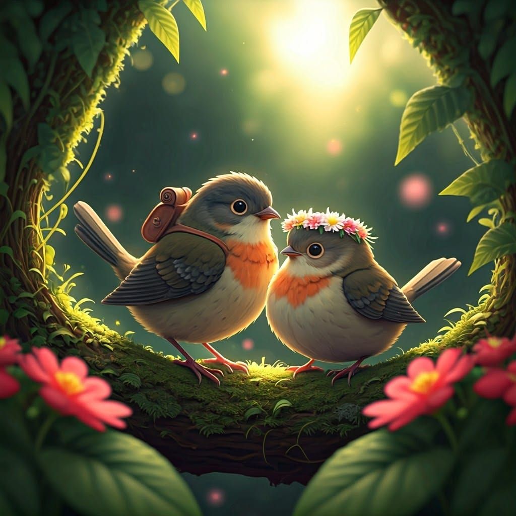 Papá y mamá pájaros  by @maria camila uribe bermudez