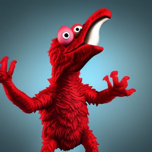 Elmo raptor 2 - AI Generated Artwork - NightCafe Creator