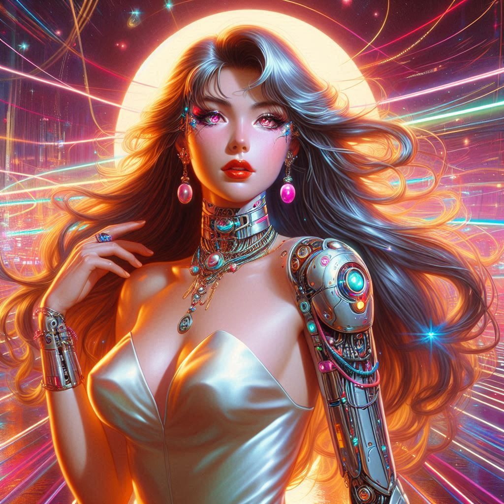 hajime sorayama cyberpunk retro 80s sci-fi futurism Disney r...