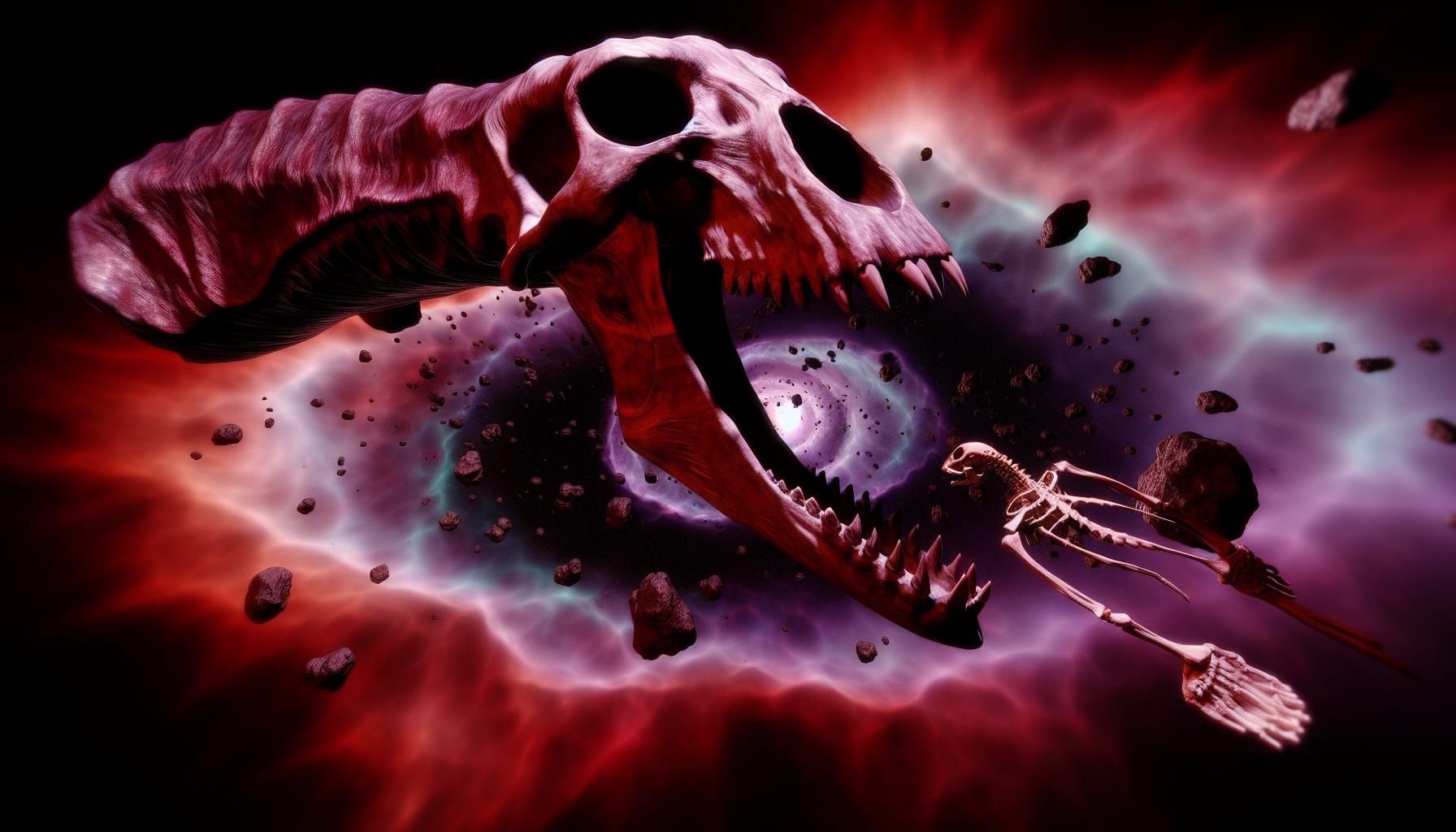 Scavenging the remains of the bigger fish