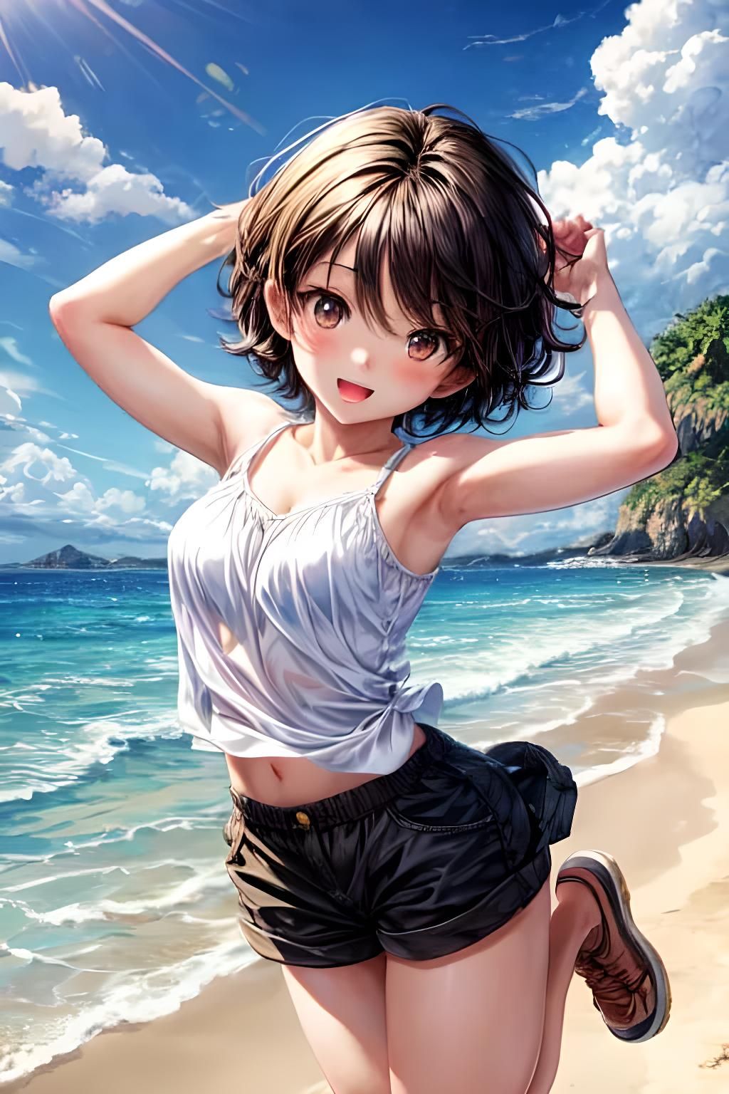 Happy on the beach 🌊🌊🌞