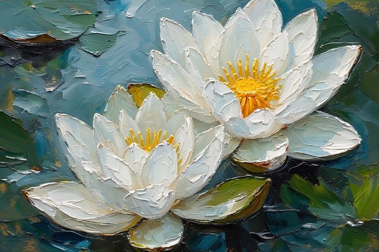 White waterlilies