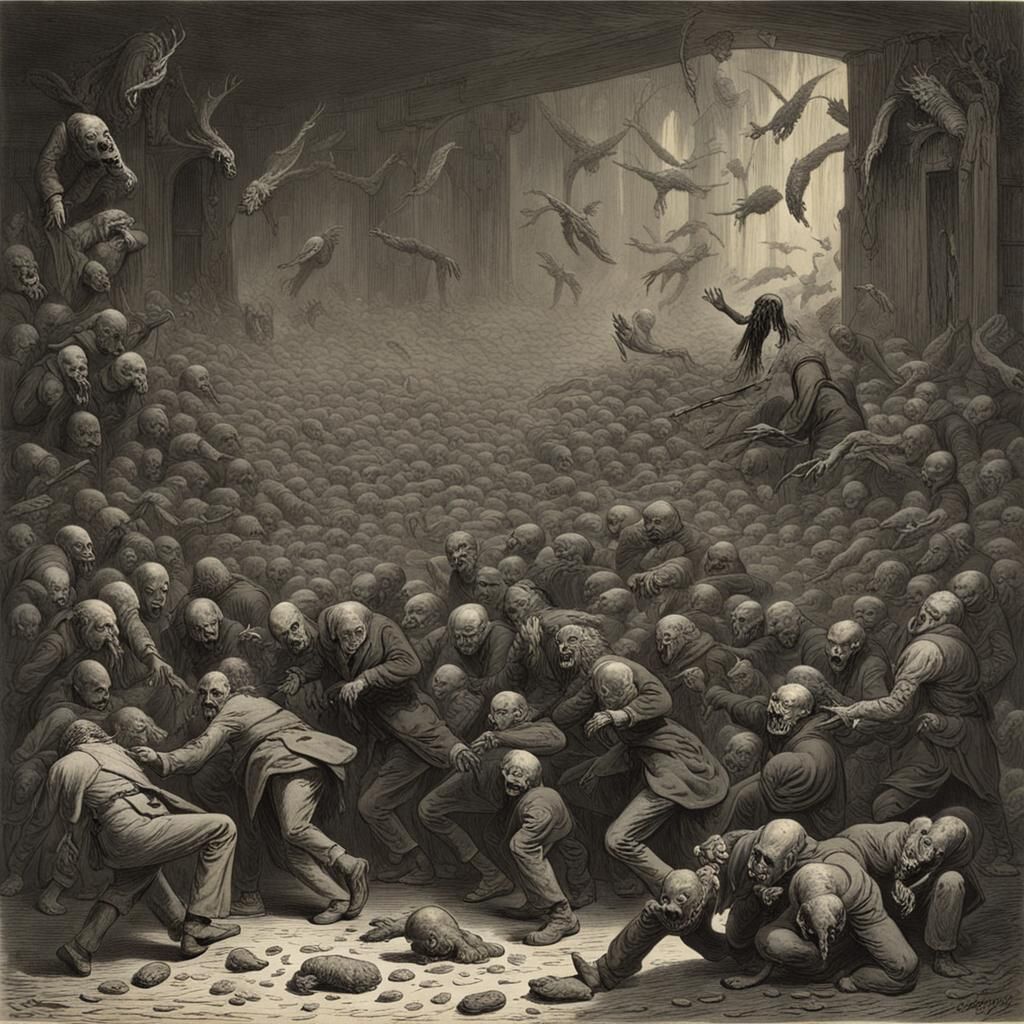 maggots falling like rain, devouring brains, somewhat insane