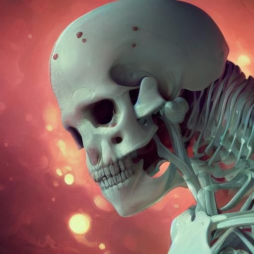 the human body and the nervous system in cartoon skeleton